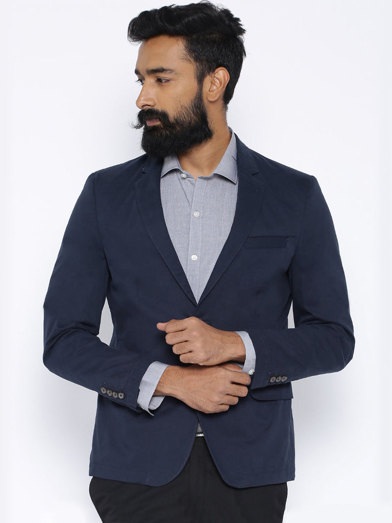 CODE BY LIFESTYLE NAVY SINGLE-BREASTED BLAZER