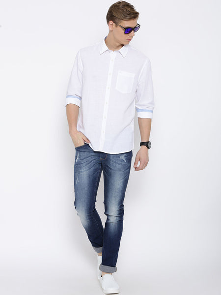 NUMERO UNO NAVY WASHED MORICE SLIM FIT JEANS