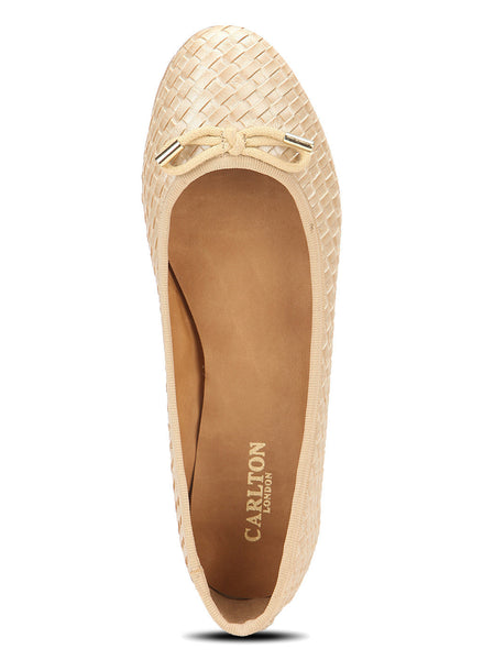 BEIGE WEAVED BELLY SHOES pro