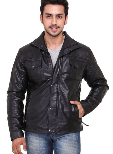 SOLID CAMEL LEATHER JACKET
