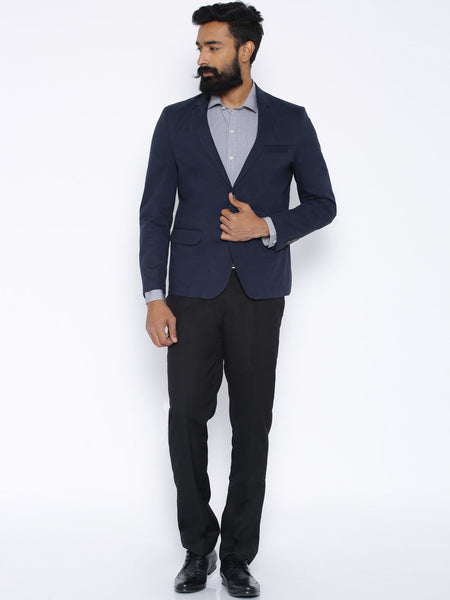 CODE BY LIFESTYLE NAVY SINGLE-BREASTED BLAZER