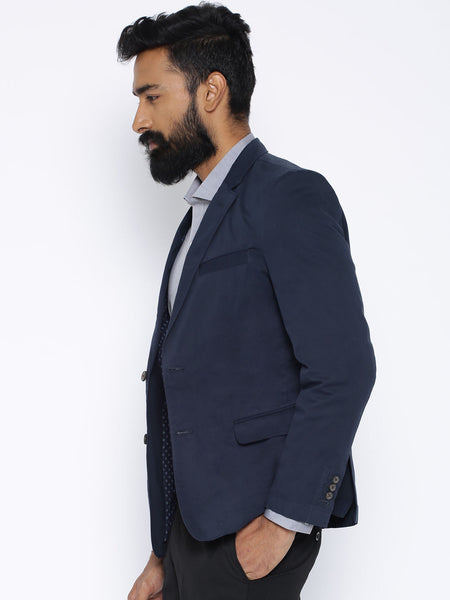 CODE BY LIFESTYLE NAVY SINGLE-BREASTED BLAZER