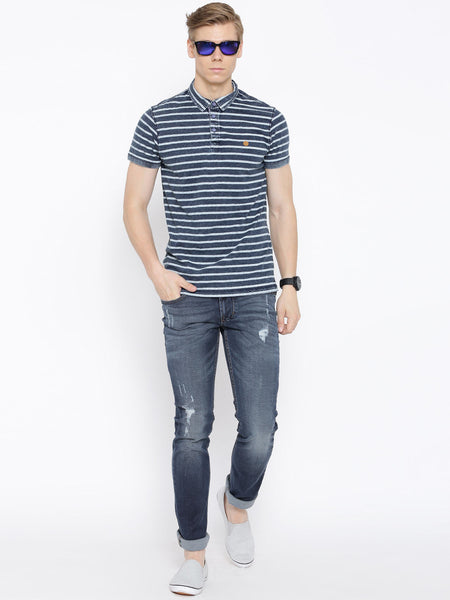 NUMERO UNO NAVY WASHED MORICE FIT JEANS