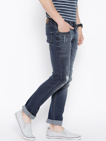 NUMERO UNO NAVY WASHED MORICE FIT JEANS