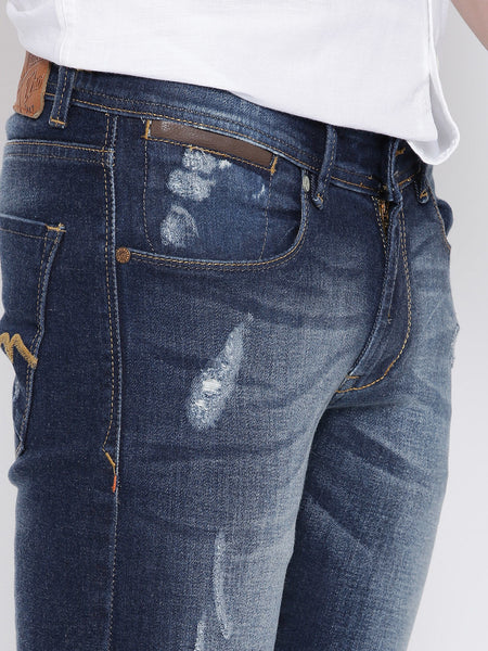 NUMERO UNO NAVY WASHED MORICE SLIM FIT JEANS