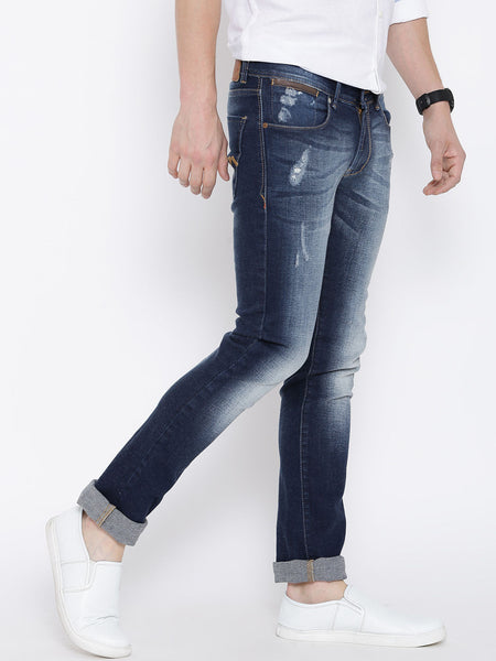 NUMERO UNO NAVY WASHED MORICE SLIM FIT JEANS