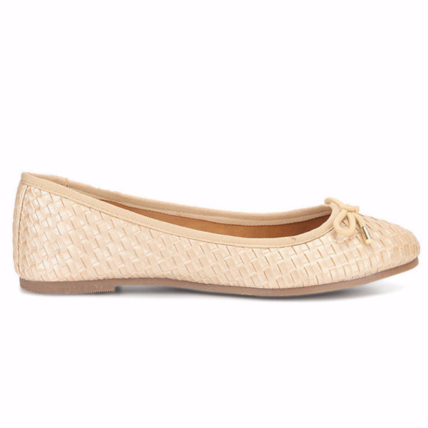 BEIGE WEAVED BELLY SHOES
