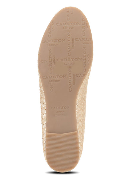 BEIGE WEAVED BELLY SHOES pro