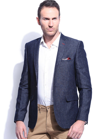 HARVARD MEN BLUE CAMPUS SPORT DENIM BLAZER