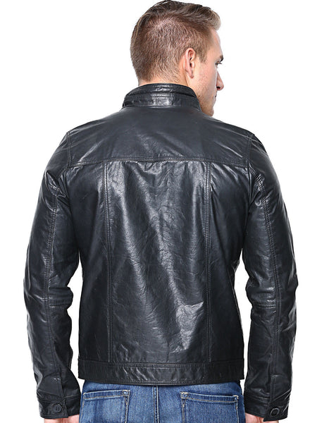 MEN BLACK LEATHER JACKET