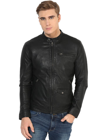 BLACK LEATHER JACKET